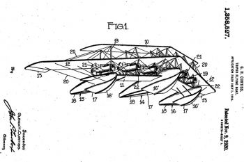 Patente estadounidense nº 1358527 (hidrocanoa con tres alas en forma de delta) 